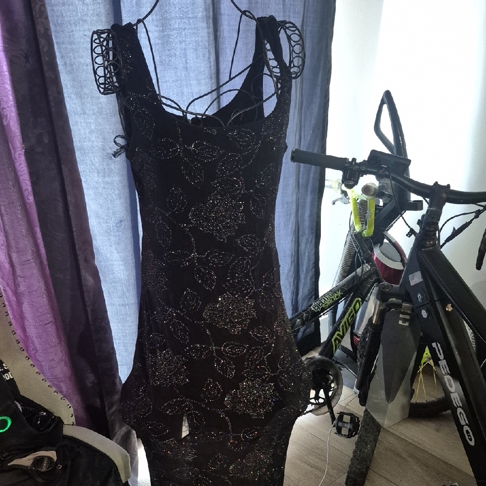 Elegant Black Dress with Intricate Detailing